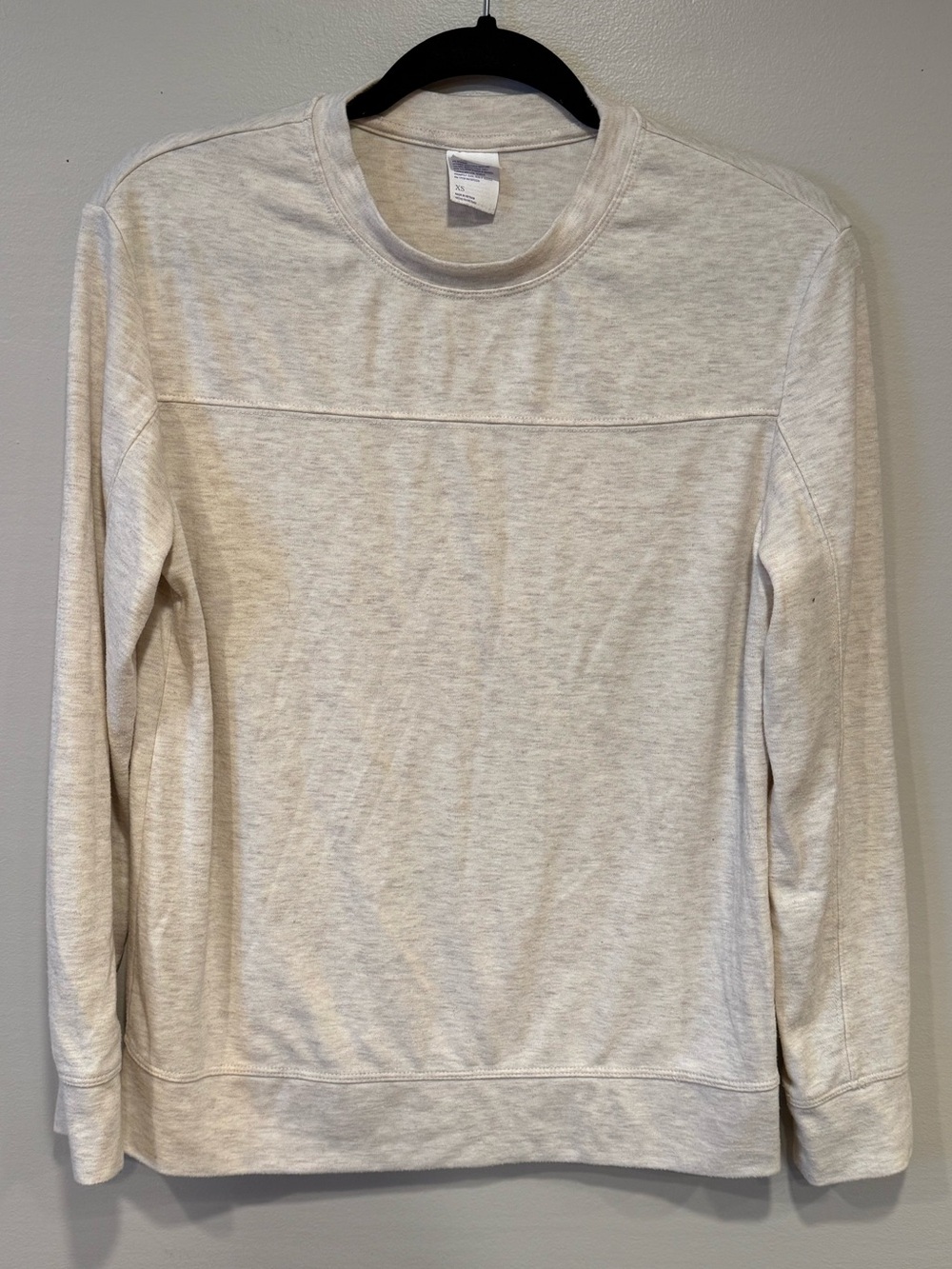 Stars Above Cream Heathered Drop Shoulder Long-Sleeve Top Loungewear Women's XS